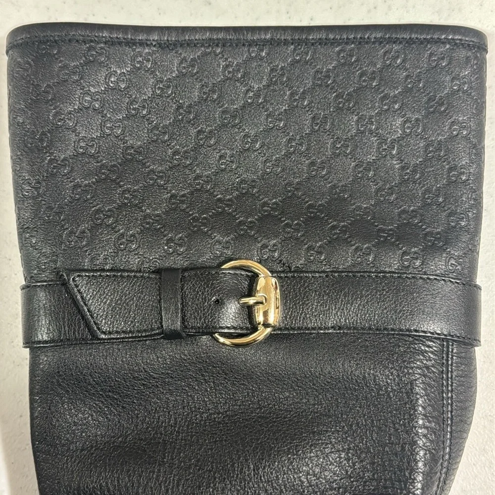 Gucci Boots Black GG Slip On Women’s Size 36 Authentic - Picture 9 of 12